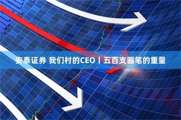 安泰证券 我们村的CEO丨五百支画笔的重量