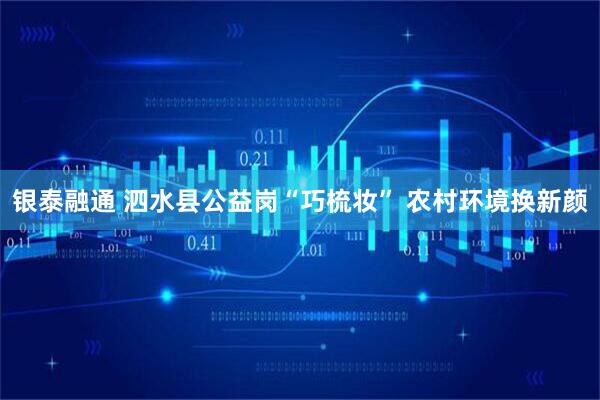 银泰融通 泗水县公益岗“巧梳妆” 农村环境换新颜