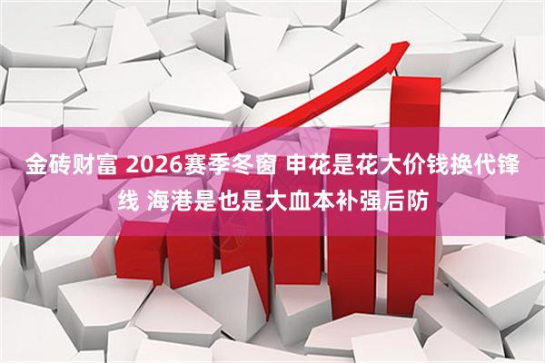 金砖财富 2026赛季冬窗 申花是花大价钱换代锋线 海港是也是大血本补强后防